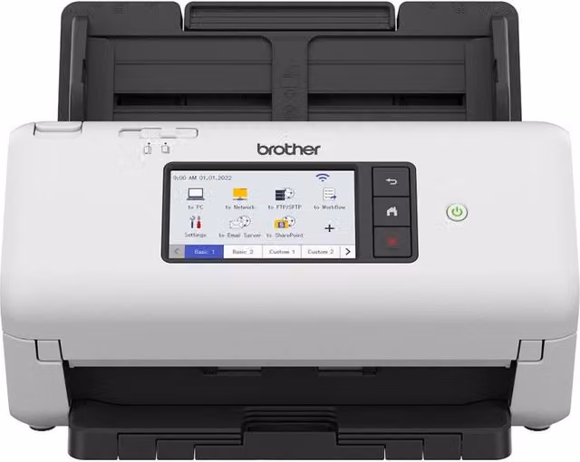 Scanner Brother ADS-4700W con ADF, risoluzione 600 dpi, connettività USB, Wi-Fi ed Ethernet, nero e bianco