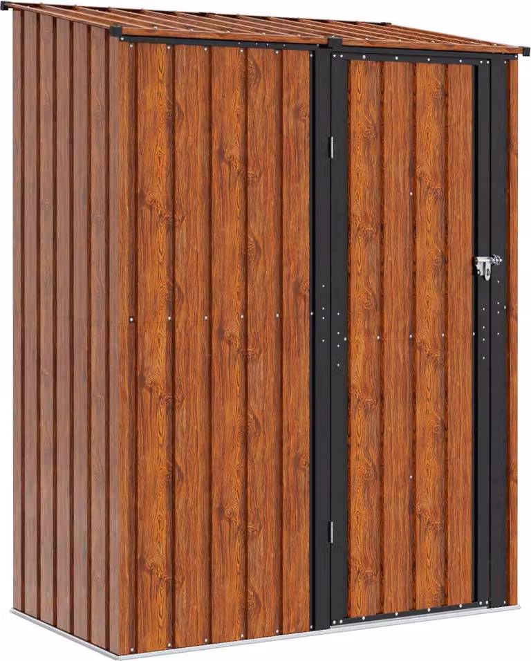 Casette da giardino Marrone 153,5 x 86 x 200 cm Metallo
