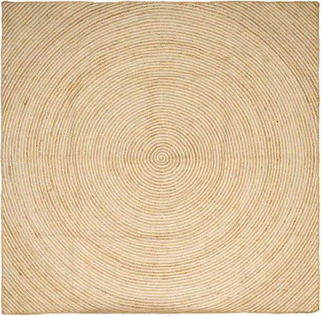 Tappeto rotondo in juta lavabile vidaXL, colore beige e bianco, L: 240 cm