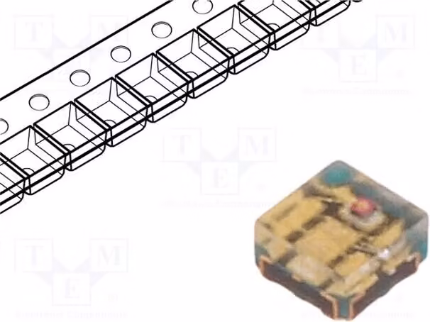 1 LED, 10/5/5 mA, tipo F-C116, diodo LED SMD, multicolore, dimensioni 1,05x1,05x0,65 mm, angolo di visione 140°, tecnologia 0404, CSP SMD