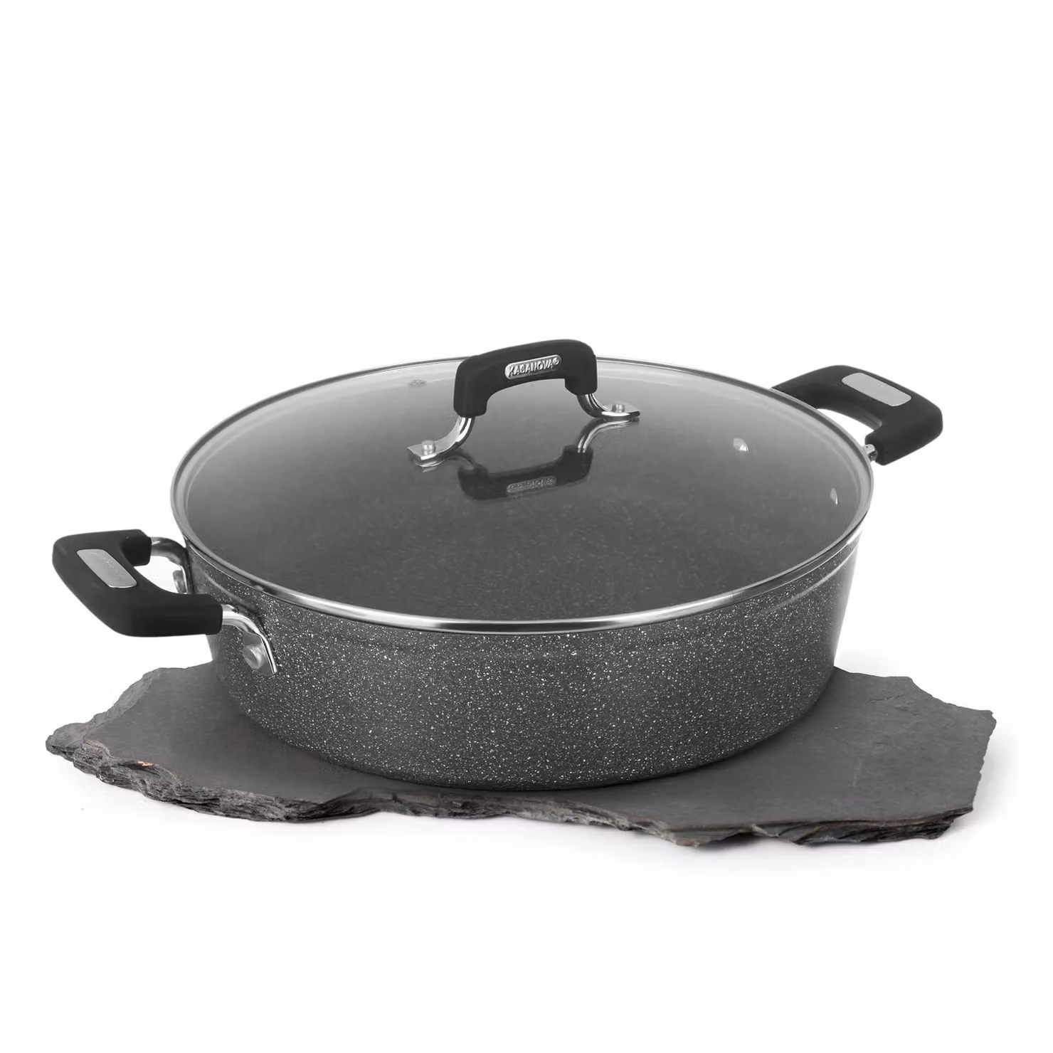 Casseruola Kasanova New Petra Dark con rivestimento antiaderente, colore nero e grigio, diametro 32 cm – 2