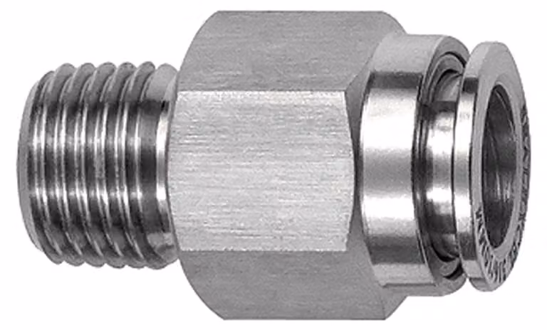 Raccordo Riegler a innesto diretto R 1/2 a., Ø esterno guaina 10,ES 1.4404