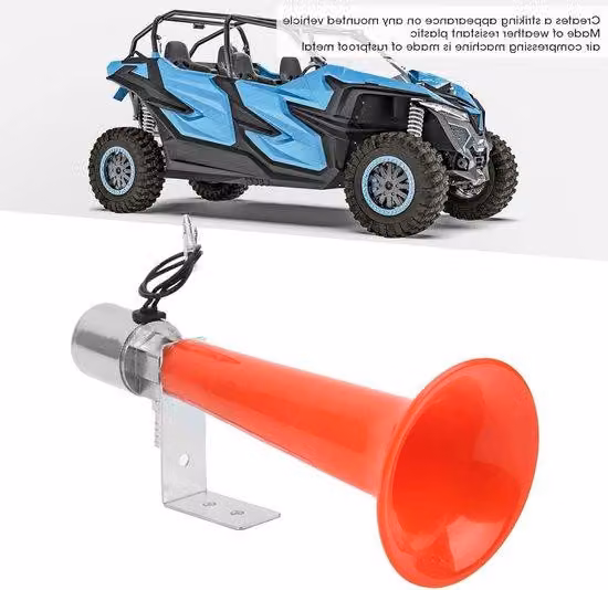Clacson a corno in larice da 12 volt con compressore - Materiale ABS resistente agli agenti atmosferici - Clacson per auto da 180 dB