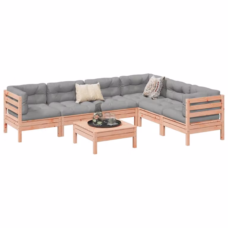 Maison Exclusive - Set da giardino composto da 7 pezzi con cuscini, in legno massello di douglasia