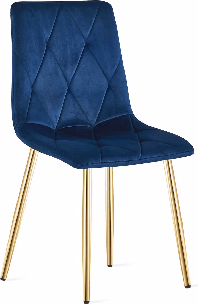 Sedia LIBRA - velluto blu navy / gambe color oro x 1