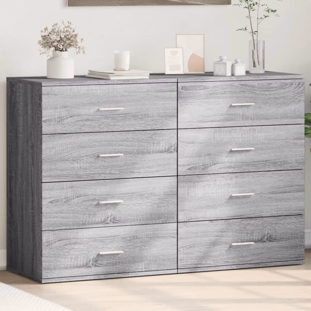 Set di 2 credenze moderne vidaXL in legno MDF grigio da appendere alla parete per la tua sala da pranzo