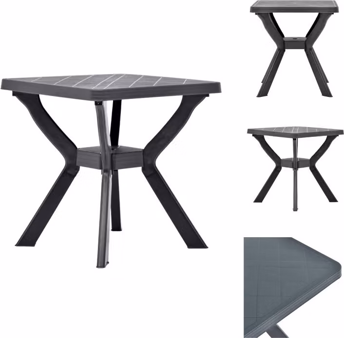 vidaXL Tavolo da bistrot antracite 70x70x72 cm in plastica - Tavoli da giardino