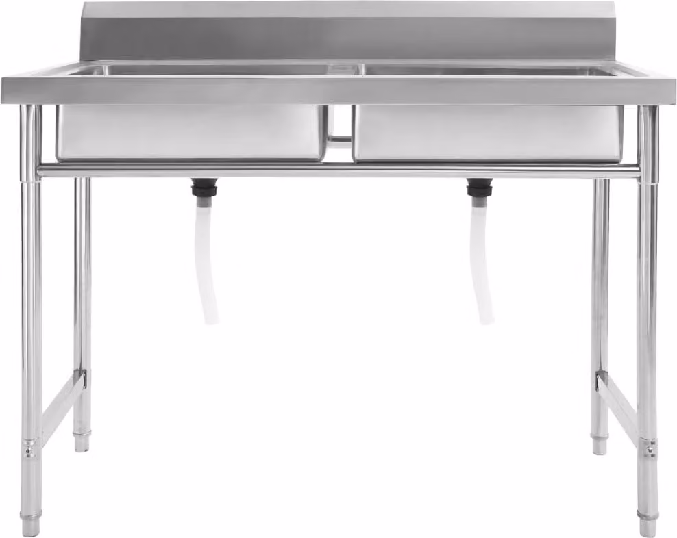 vidaXL Lavello da cucina a doppia vasca in acciaio inox