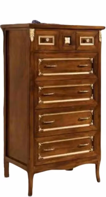 Cassettiera classica in legno Bassano con profili oro Mobili 2G L: 79 cm, P: 40 cm, H: 144 cm – 3
