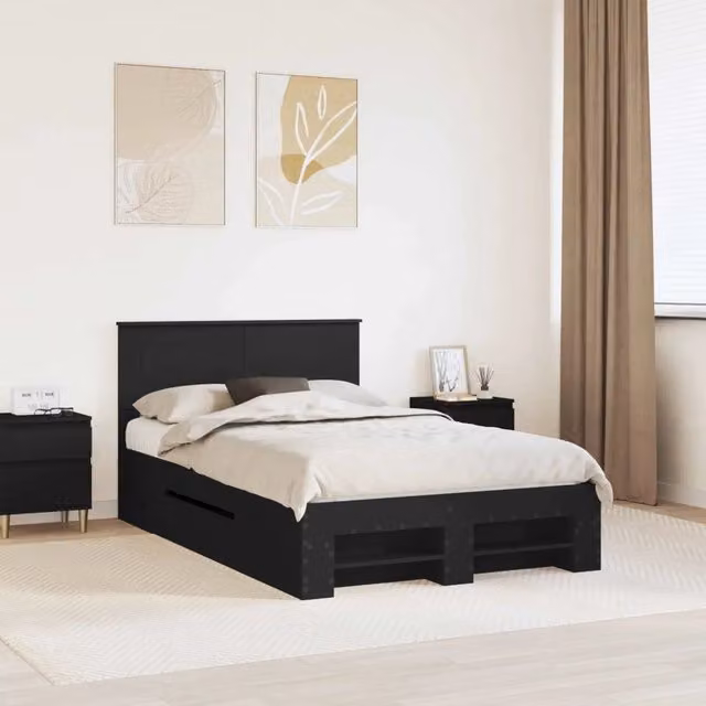 Struttura del letto Nero 120 x 200 cm Legno ingegnerizzato 3408775