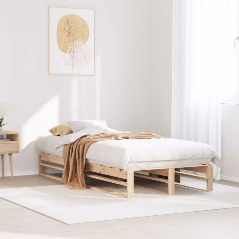 Letto senza materasso vidaXL in legno massello di pino rustico L 200 cm x P 90 cm