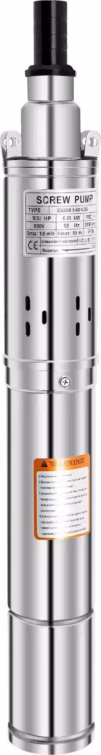 Pompa sommergibile per pozzi profondi, alta efficienza, funzionamento silenzioso, 250W, EU