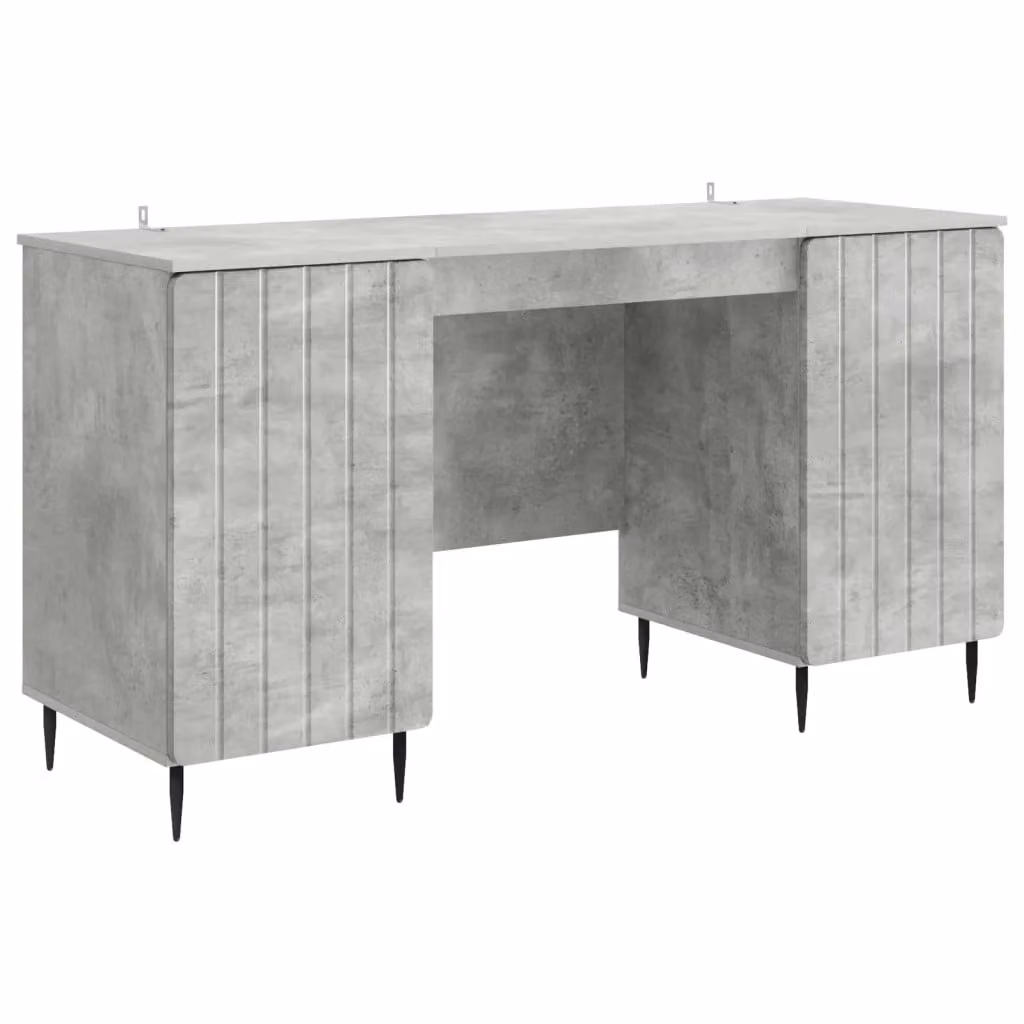 Scrivania moderna con scaffale vidaXL in grigio, L: 142,5 cm, P: 50 cm, H: 75 cm – 2
