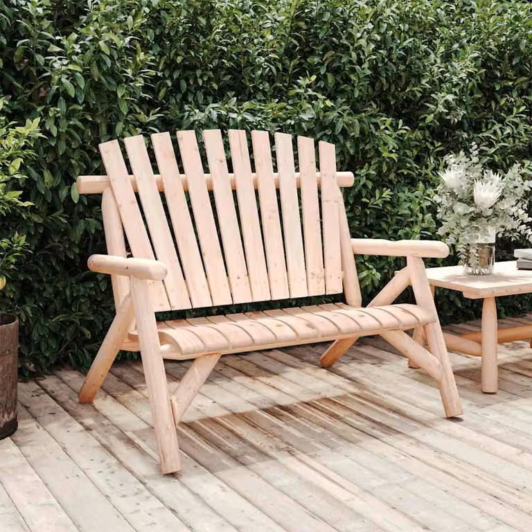 Panca da giardino a 2 posti vidaXL in legno di abete rosso marrone L: 119 cm, P: 85 cm, H: 98 cm