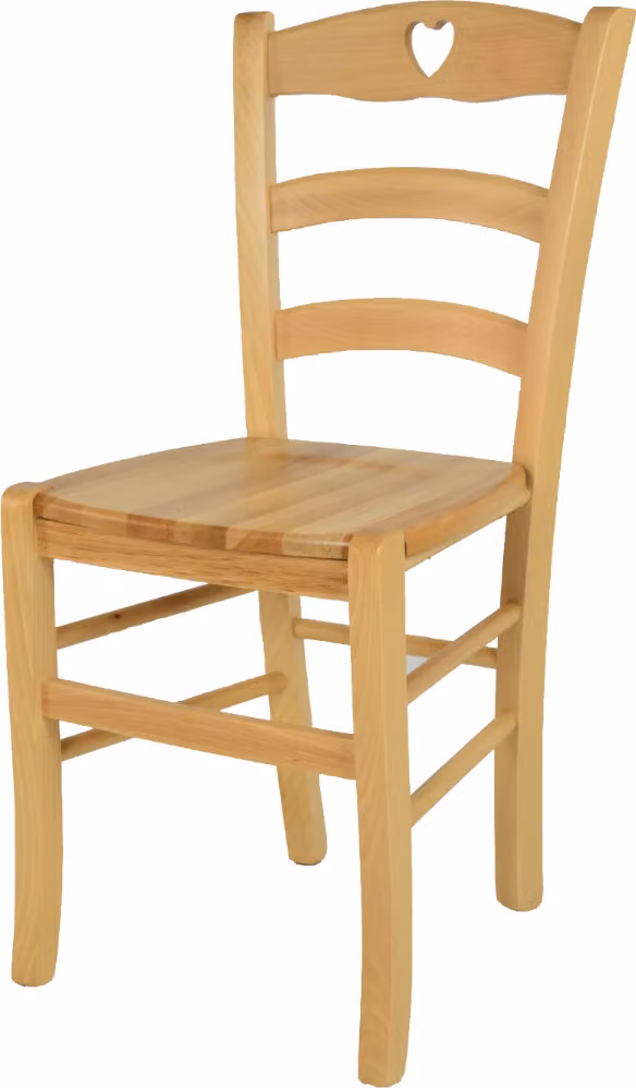 t m c s Tommychairs - Sedia CUORE per cucina e sala da pranzo, struttura robusta in legno di faggio laccato naturale e seduta in legno