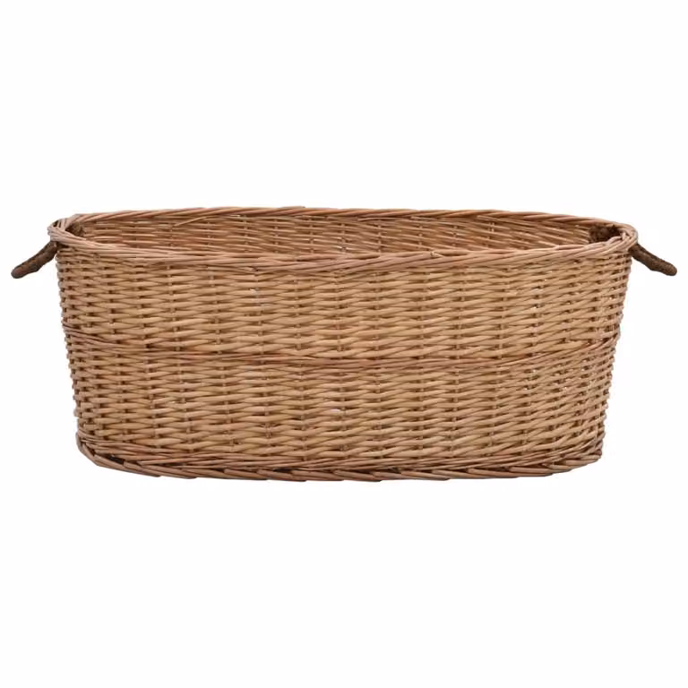 vidaXL Cestino in legno con maniglie 88 x 57 x 34 cm in vimini naturale
