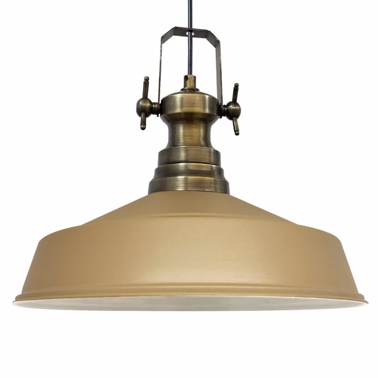 Lampada a sospensione Asletl Lampada industriale in metallo Ø41 cm, beige Lampada a sospensione