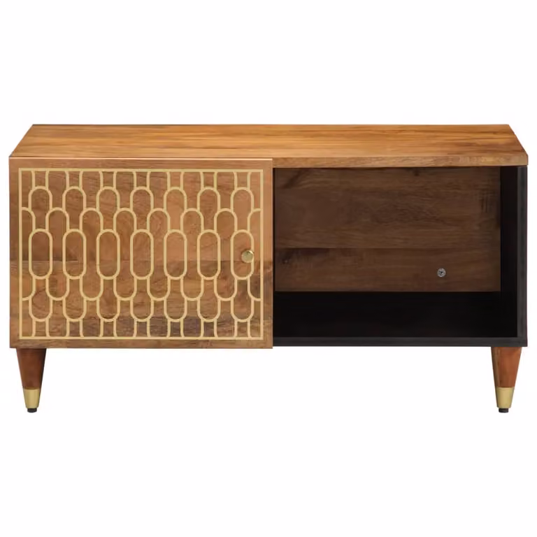 Tavolino da Salotto 80x50x40 cm Legno Massello di Mango