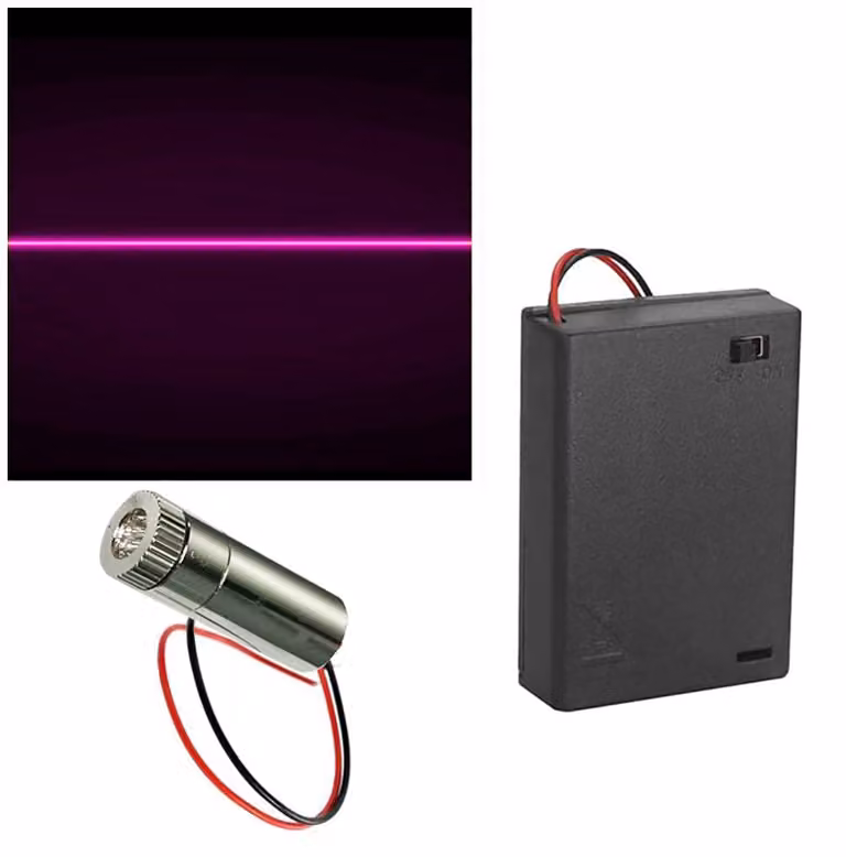 Modulo laser a linee viola, 405 nm, 3-5 V, completo di supporto per batterie AA, 1 pezzo