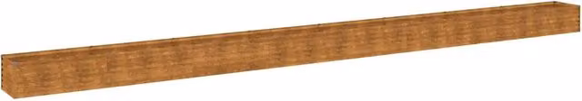 Aiuola rialzata decorativa in acciaio Corten effetto naturale marrone HELLOSHOP26 L: 770 cm, P: 50 cm, H: 36 cm
