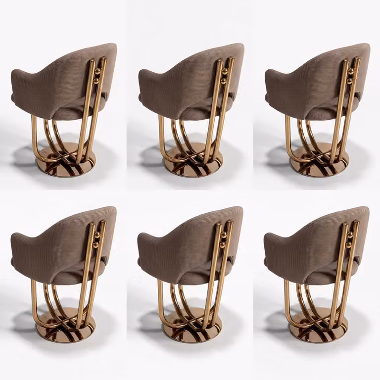 6 sedie, colore marrone, stile moderno, design elegante, semplici e confortevoli