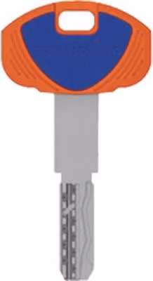 Set di 5 chiavi punzonate Evo K64 1A Securemme in ottone nichelato argento e multicolore