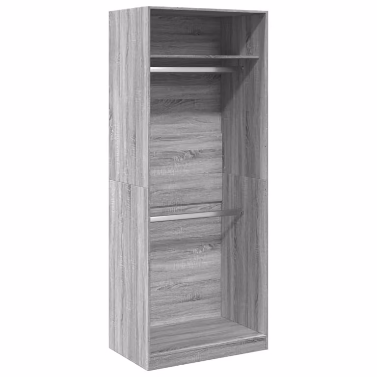 Armadio Grigio Sonoma 80x50x200 cm in Legno Multistrato