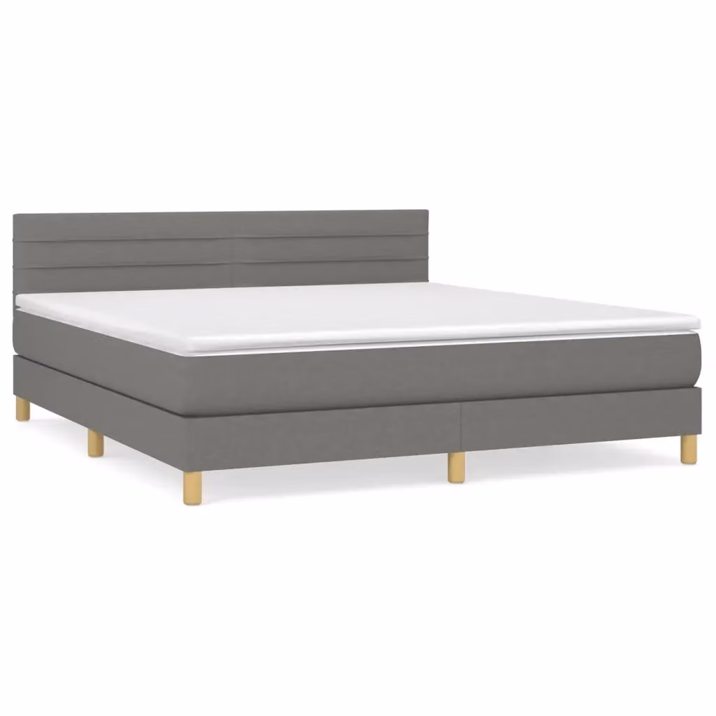 Letto Ibrido vidaXL con Giroletto a Molle e Materasso, Grigio e Bianco, L/P/H: 160 x 200 x 88 cm – 2
