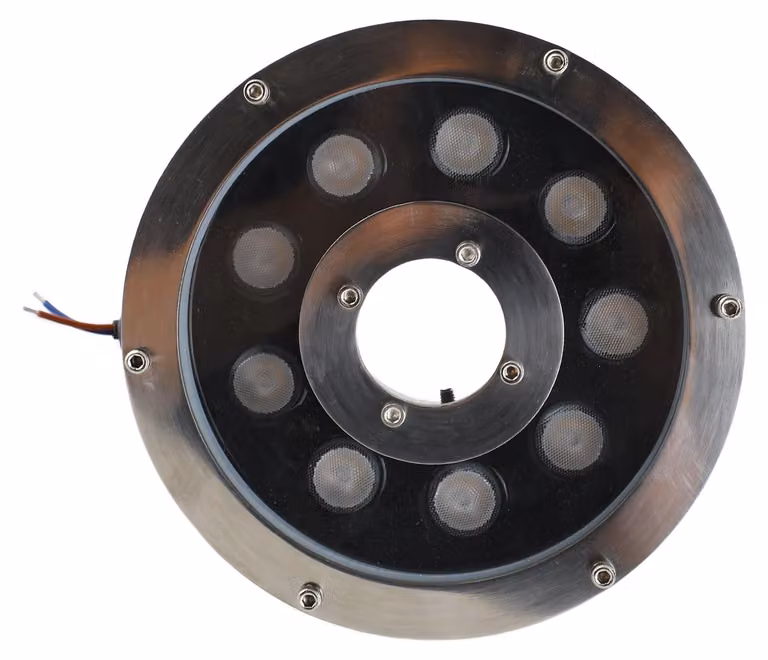 Illuminazione per fontane a LED, acciaio inossidabile, alta luminosità, impermeabile, faretto subacqueo per giardini, luce bianco caldo, 9 W