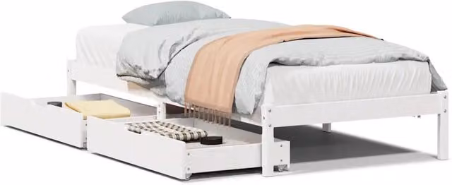 Letto singolo | Letto per adulti | Letto senza Materasso Bianco 90x200 cm Legno Massello di Pino