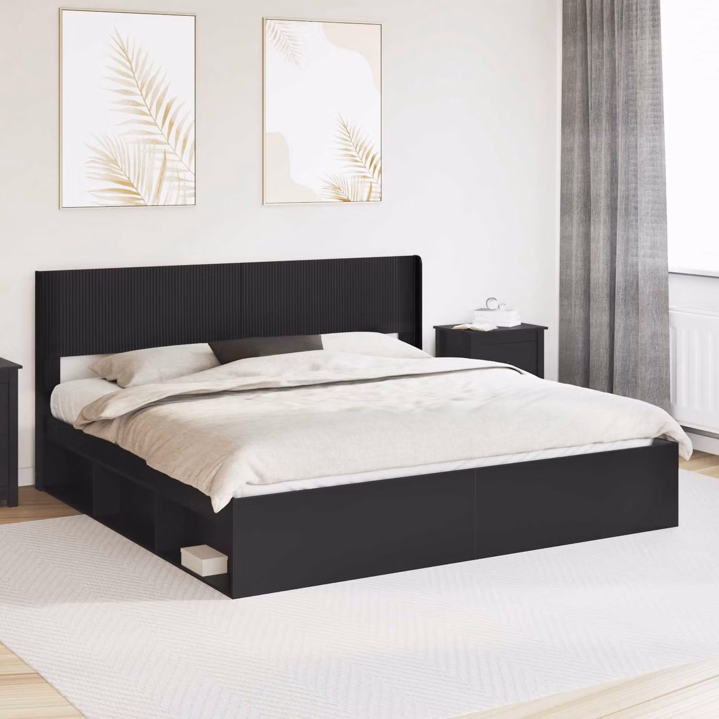 Testiera Letto Moderna vidaXL in Legno MDF Nero