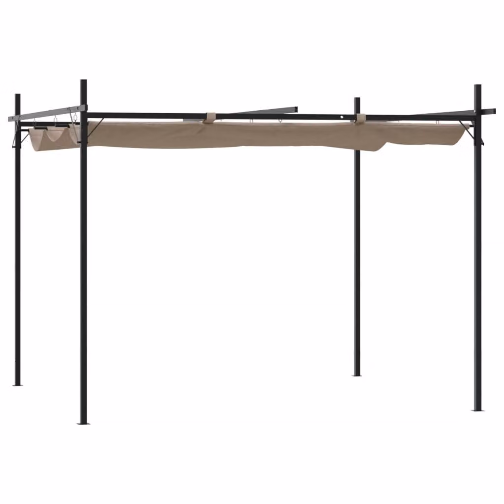Pergola con Tetto Retrattile Tortora 295x292x230 cm