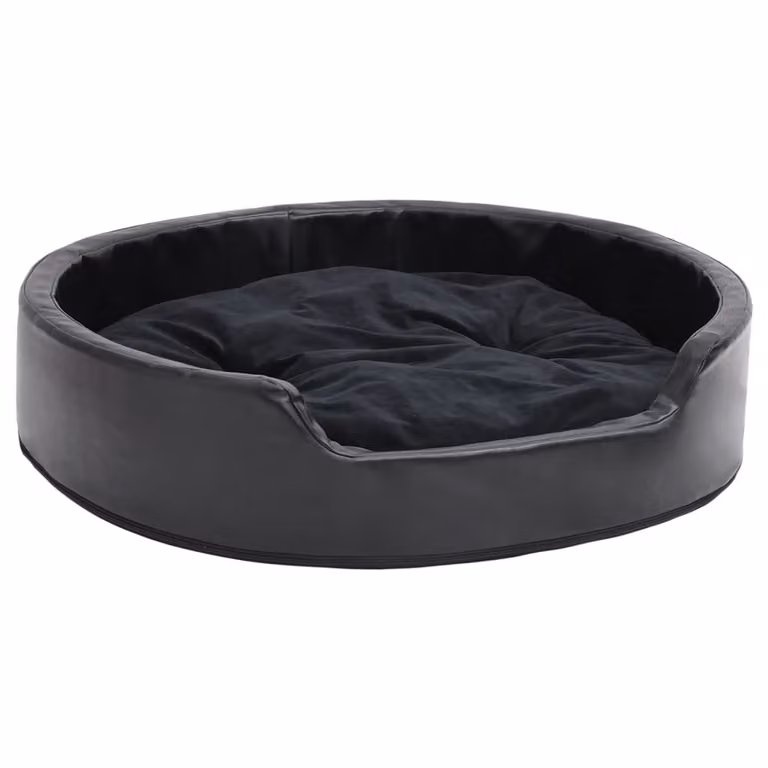 Lettino per Cani Nero 79x70x19 cm in Peluche e Pelle finta