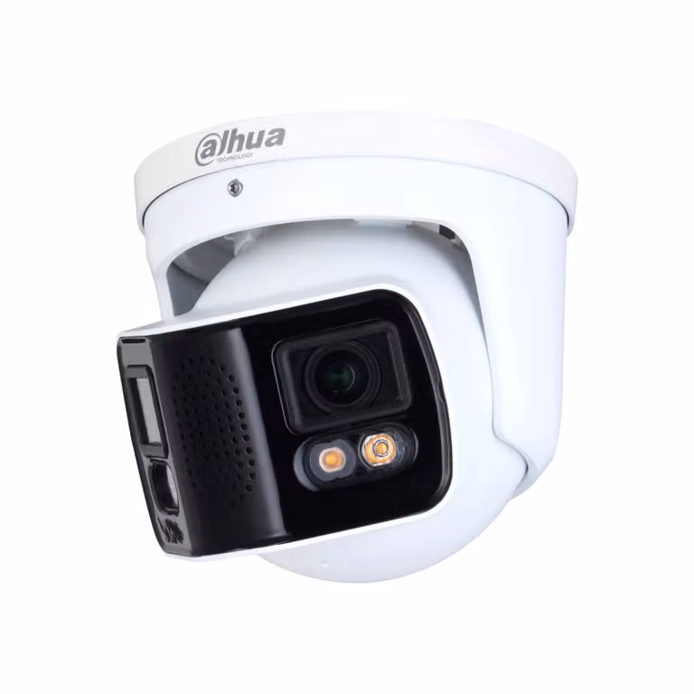 telecamera a torretta 8 MP IP 180° DAHUA con AI, microfono e visione notturna a colori, 40 m LED