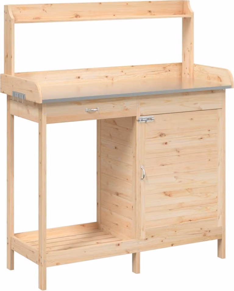 Tavolo Invaso con Mobile 110,5x45x124,5cm Massello Abete