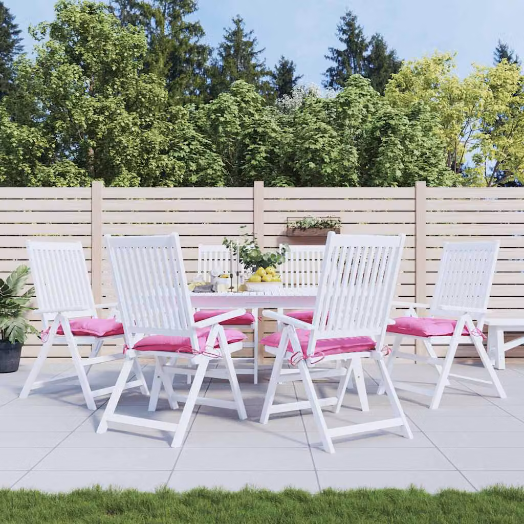Set di 6 cuscini per sedia vidaXL rosa in tessuto idrorepellente, forma quadrata, L/P/H: 40 x 40 x 7 cm