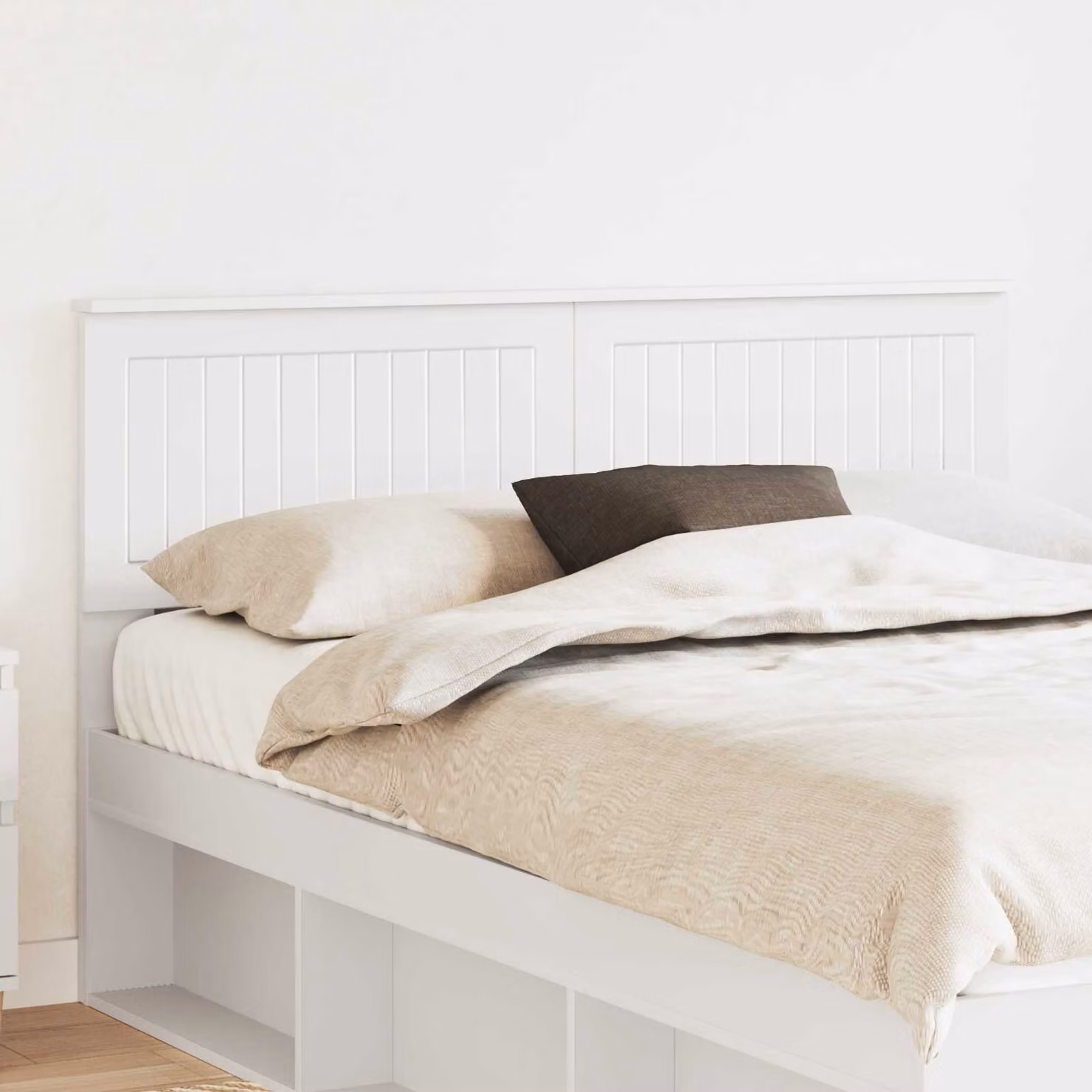 Testiera per letto moderna vidaXL in legno ingegnerizzato bianco