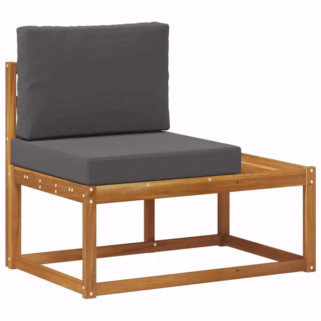 Divano da giardino moderno DESIGN IN in legno di acacia con cuscini antracite e beige L/P/H: 91 x 63 x 73 cm – 2