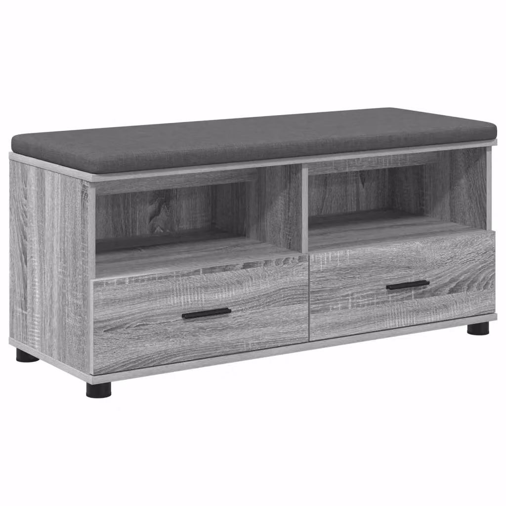 Panca per ingresso con porta scarpe vidaXL moderna grigia e nera L/P/H: 100 x 38 x 46 cm – 2