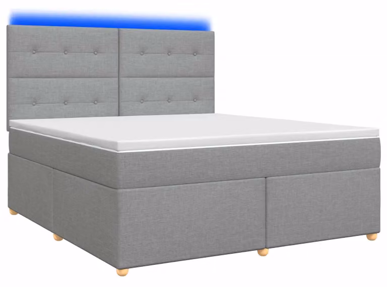 Letto a molle con materasso grigio chiaro 180 x 200 cm in tessuto
