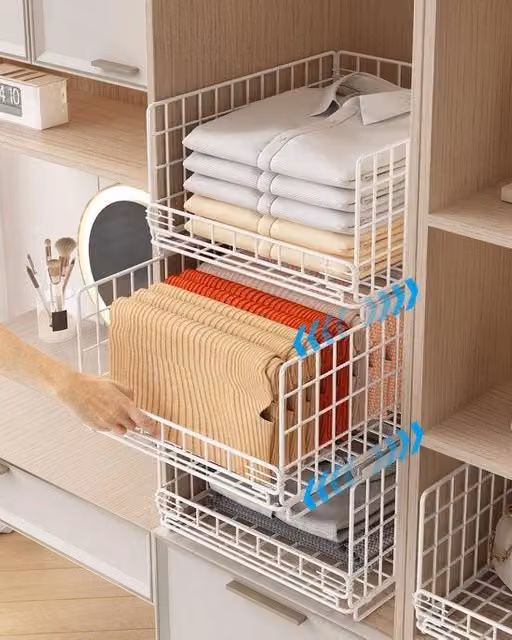 Organizzatore 6-dell'armadio, sistema di cassetti per armadio, per armadio, cucina, soggiorno, zona lavanderia (bianco)