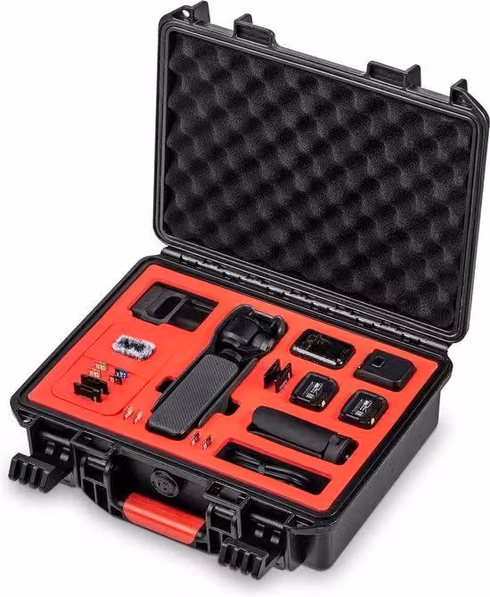 Valigetta impermeabile per fotocamera con accessori, nera