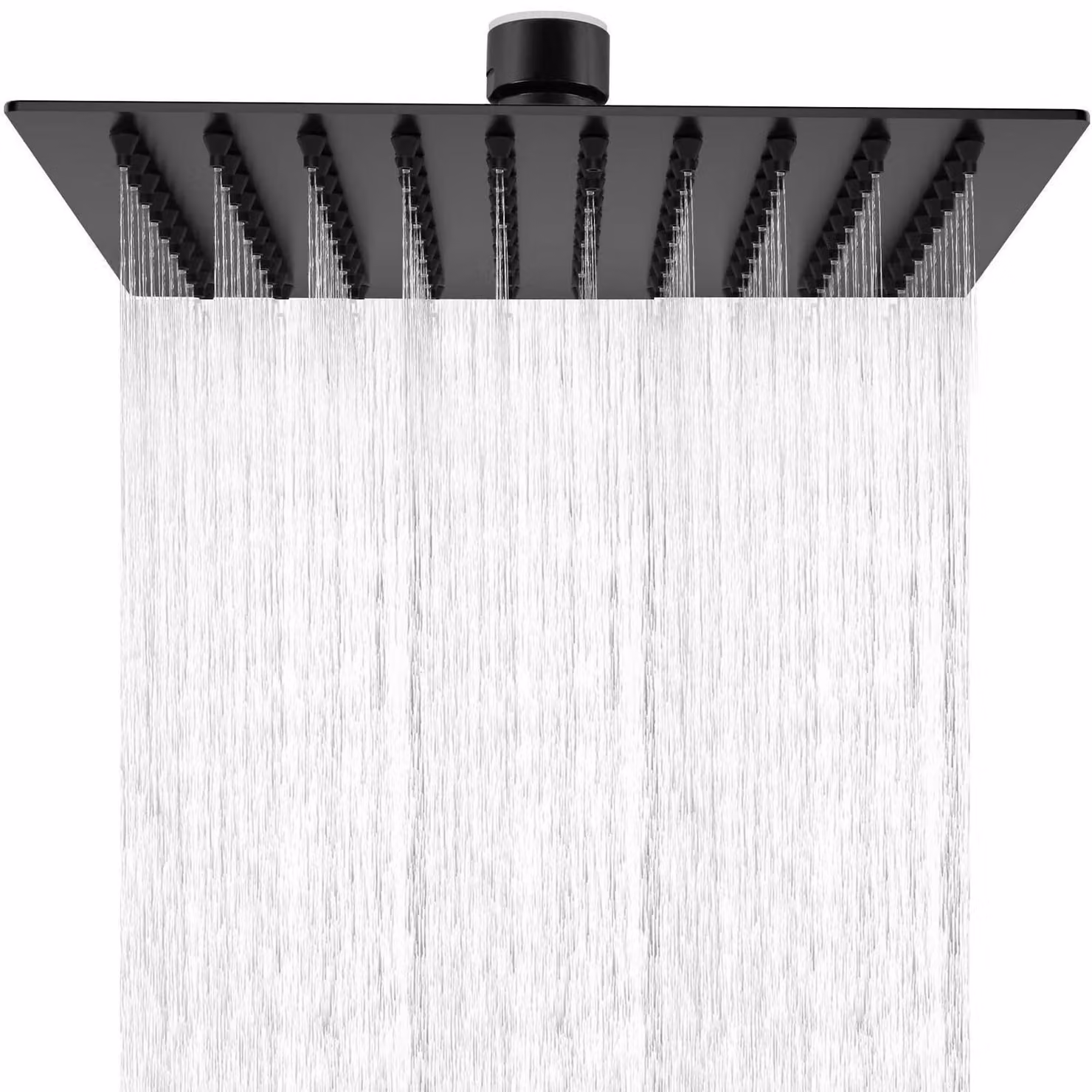 Doccia a soffitto, acciaio inossidabile 304, 8 pollici, quadrata, finitura opaca nera, 20 cm
