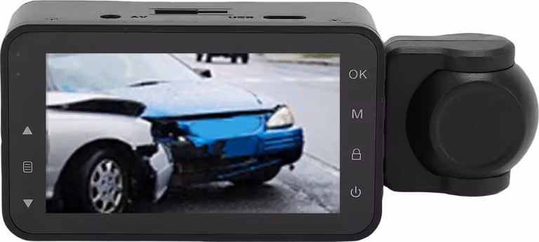 telecamera da cruscotto a 3 canali, 1080P, grandangolo di 170 gradi, controllo APP, anteriore e posteriore, DVR automatico con schermo da 2,9 pollici, modalità di parcheggio 24 ore su 24