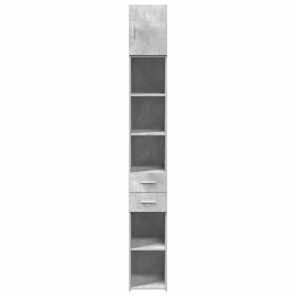 Mobiletto da bagno moderno HELLOSHOP26 in legno composito grigio opaco con ante e cassetti, sospeso, L/P/H: 30 x 42,5 x 225 cm – 2