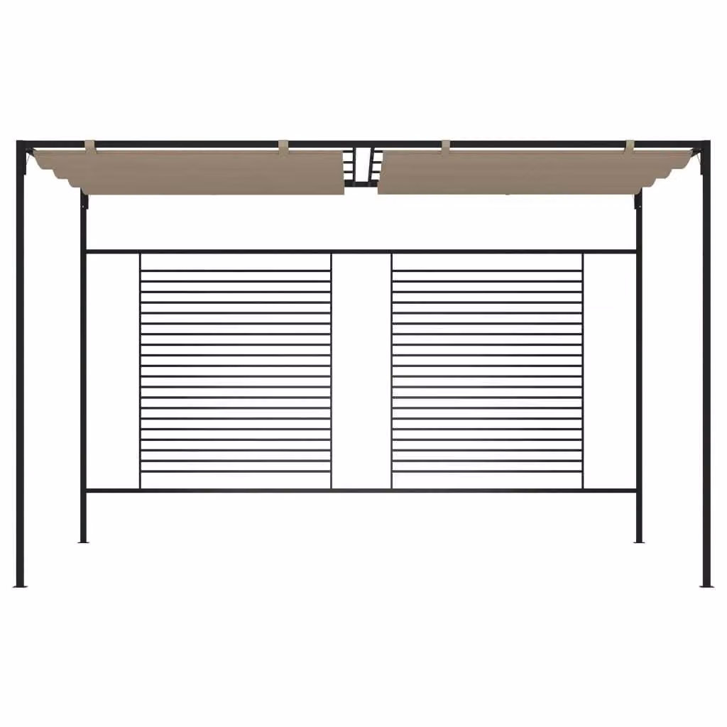 Gazebo con Tetto Retrattile 3x4x2,3 m Grigio Talpa 180 g/m²