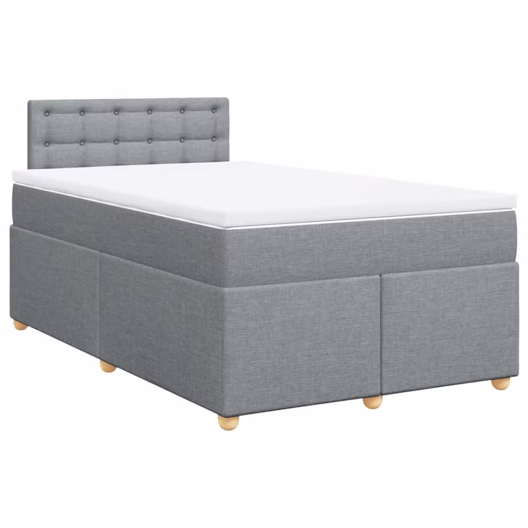 Giroletto a Molle con Materasso Grigio Chiaro 120x190cm Tessuto