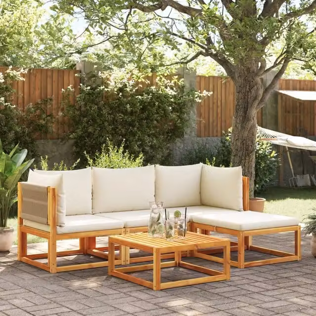 Set di divani da giardino 5 pz con cuscini in legno di acacia 3278849