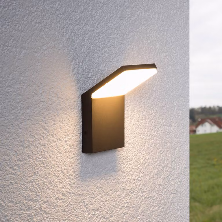 Applique da esterni a LED NEVIO Lucande, Nero, Alluminio, Moderno, Applique LED da esterni