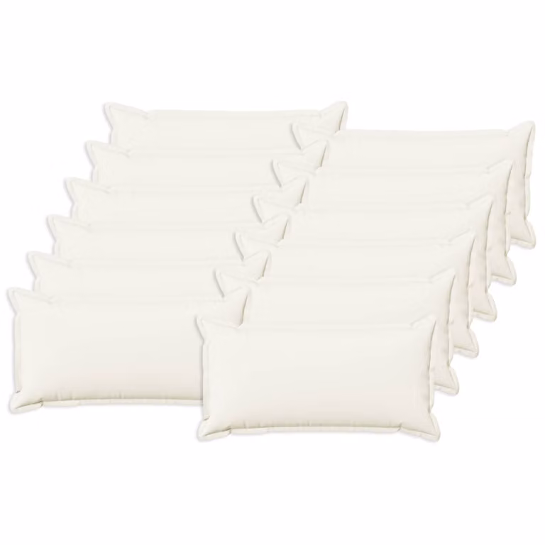 Set di 12 federe vidaXL HOUTEN bianche in poliestere, L 40 cm x P 80 cm